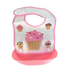 Babero Con Recolector Cup Cake Rosa Travesuras Infantiles