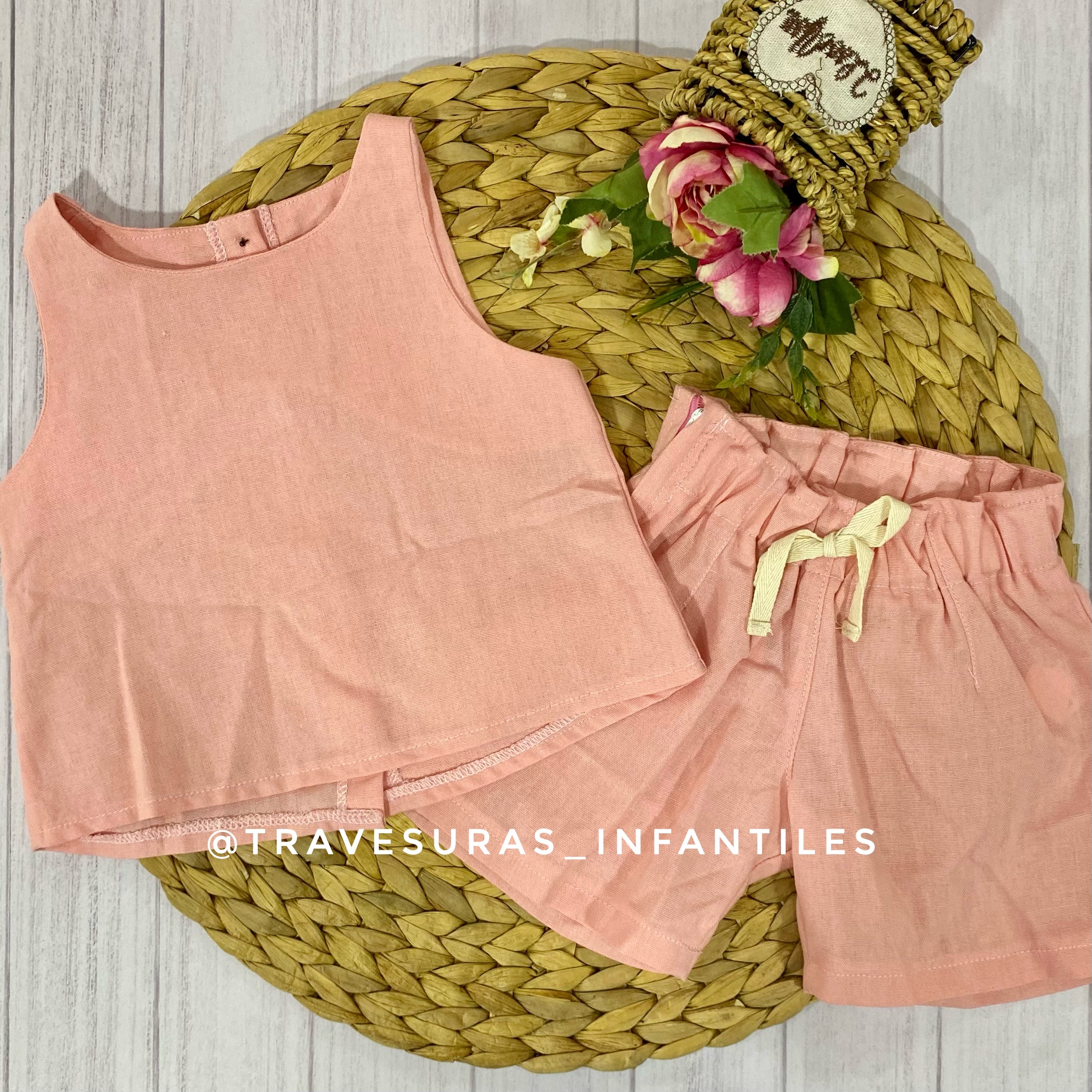 Conjunto En Lino Niña Travesuras Infantiles