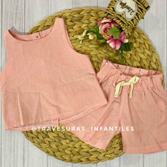 Conjunto En Lino Niña Travesuras Infantiles