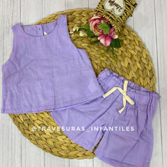 Conjunto En Lino Niña Travesuras Infantiles