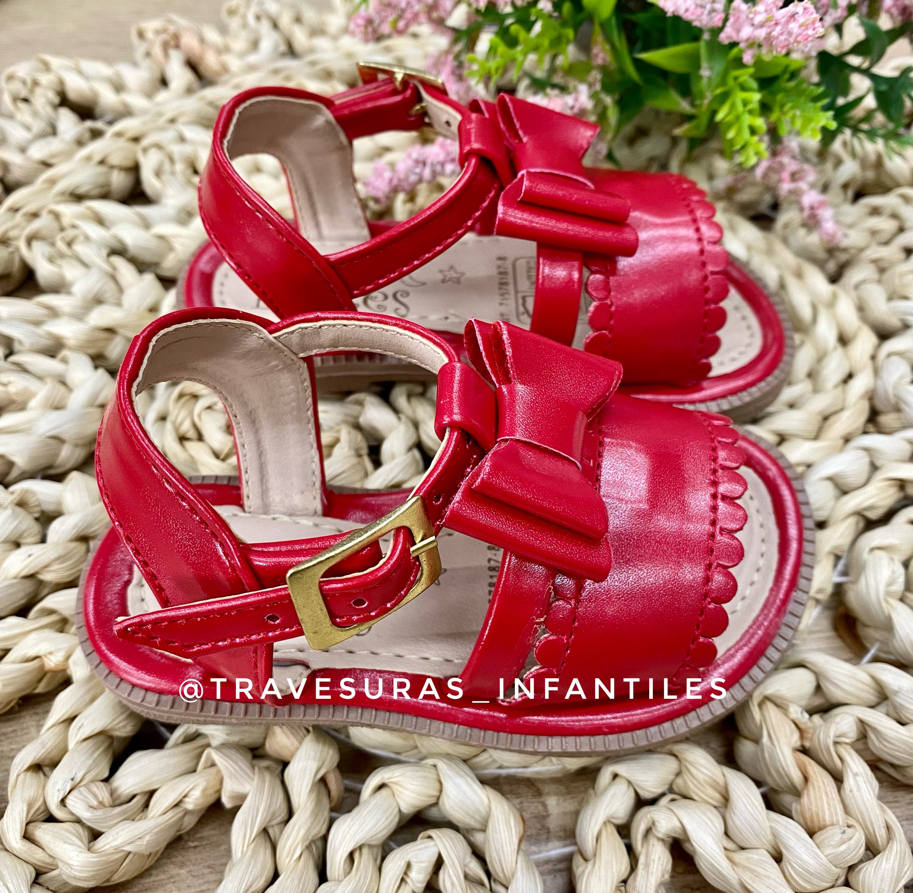 Sandalias Moño Rojo Brillante