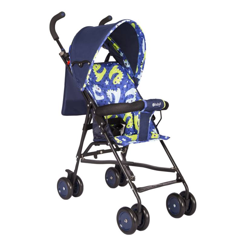 Coche Paseador Baston Fresh Style Azul Ebaby Dinosaurios