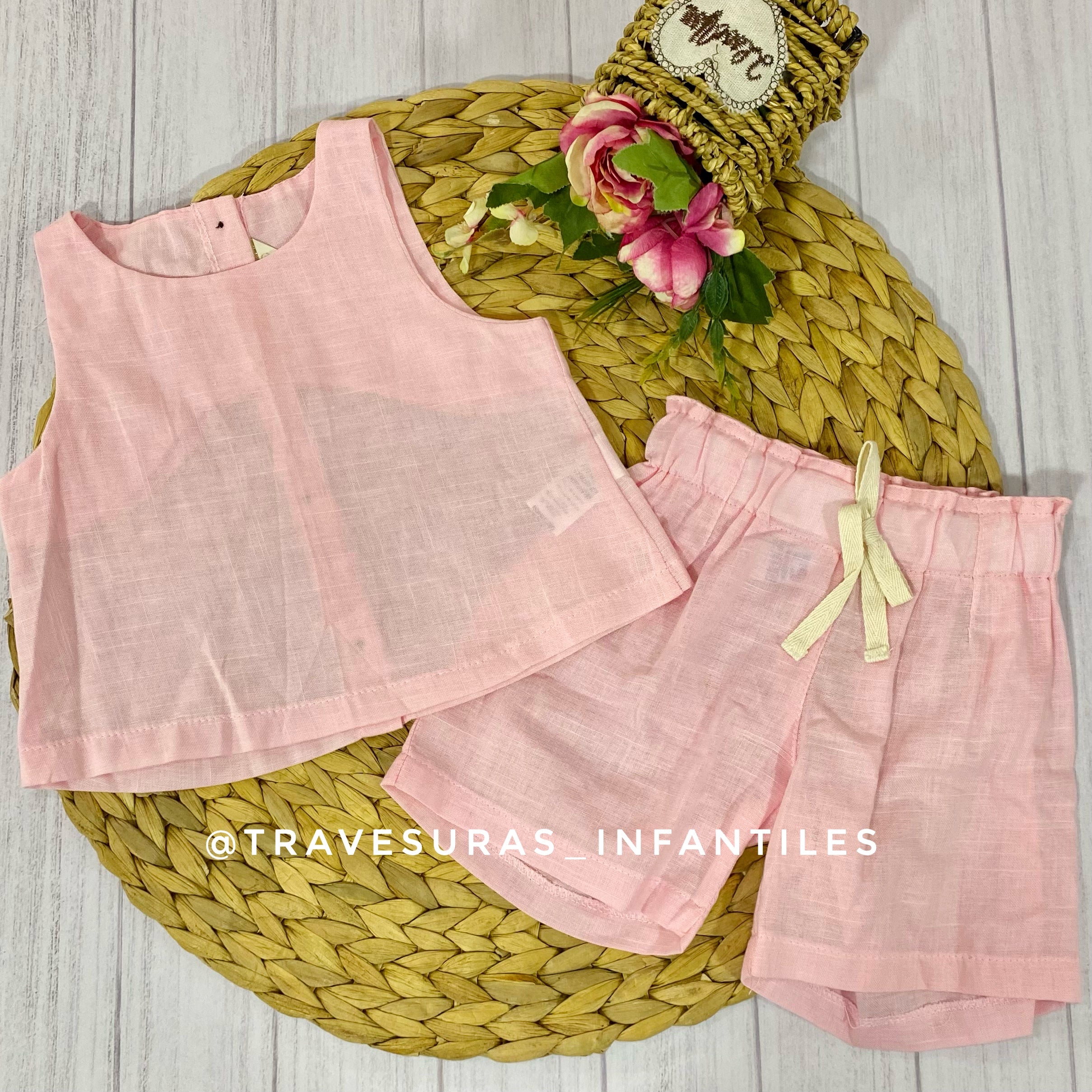 Conjunto En Lino Niña Travesuras Infantiles