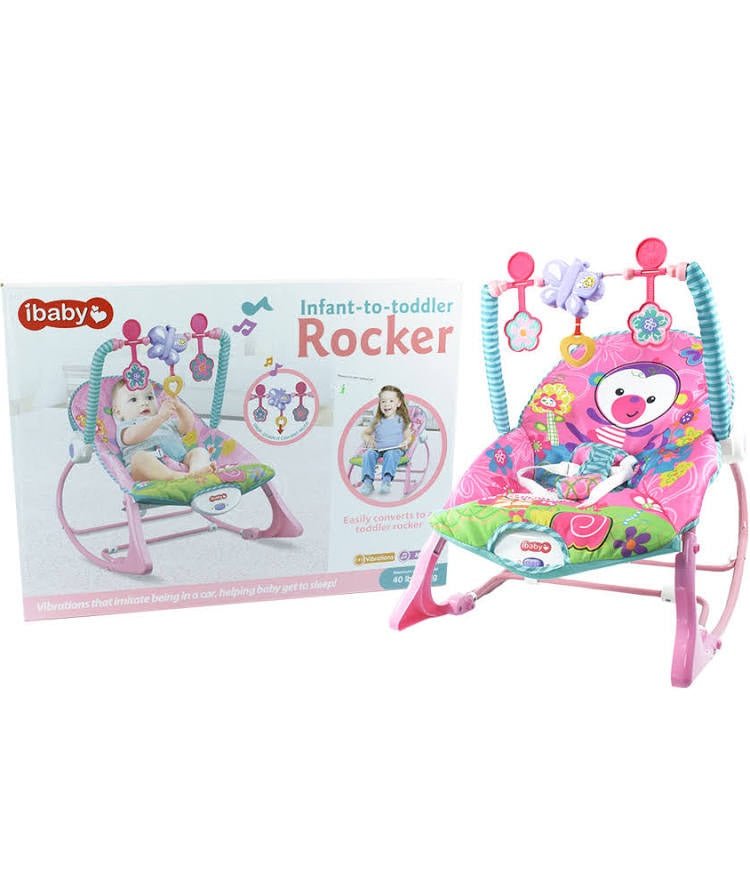 Silla Mecedora Rocker Monkey Rosa Travesuras Infantiles