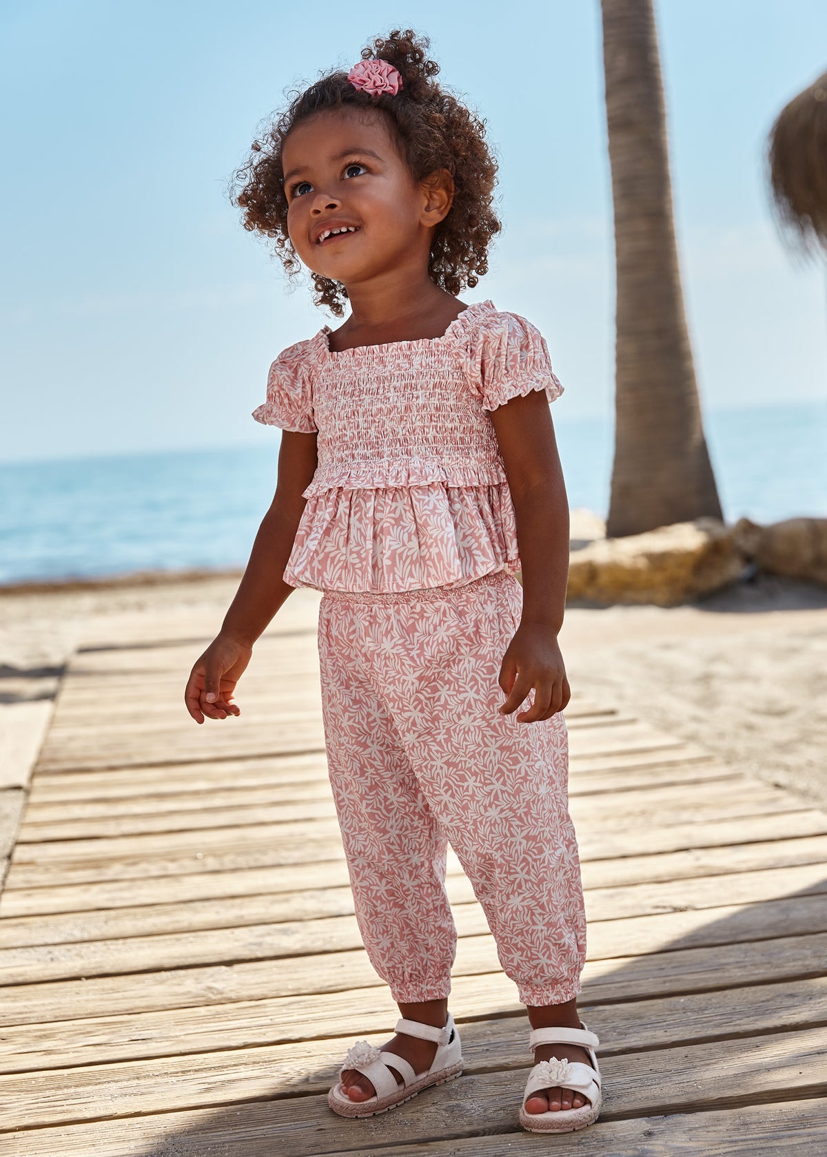 Pantalón Estampado Resorte Rosa Mayoral